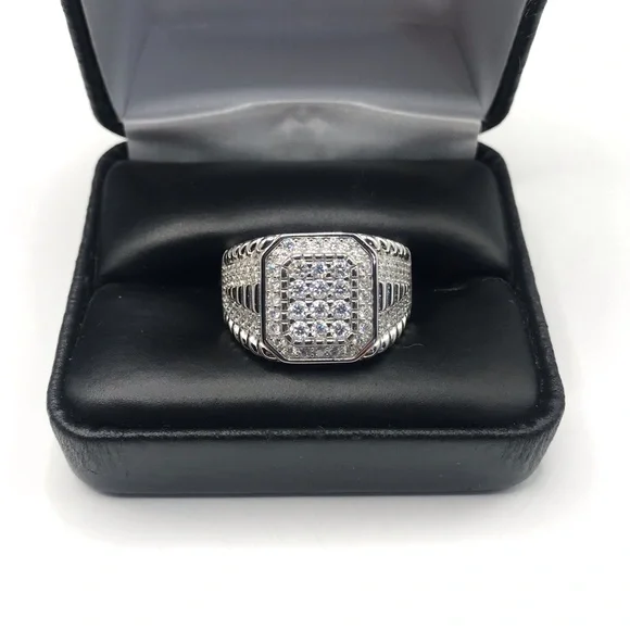 925 Sterling Silver 2.50CT MOISSANITE Men's Ring size 10 or 11 - Picture 8 of 15